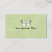 Retro Butterfly & Floral Pattern visitekaartje (Voorkant)