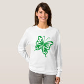 Retro Butterfly - Grass Green T-shirt (Voorkant volledig)