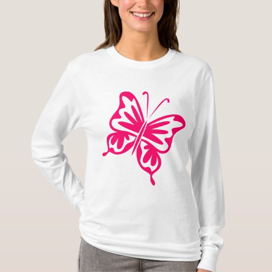Retro Butterfly - Neon Red T-shirt (Voorkant)