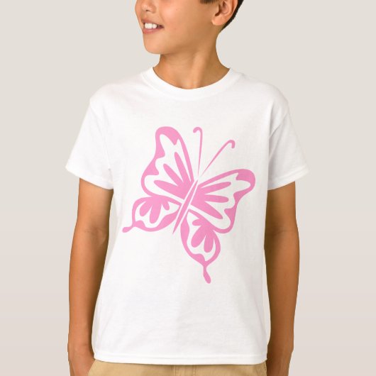 Retro Butterfly - Roze T-shirt (Voorkant)