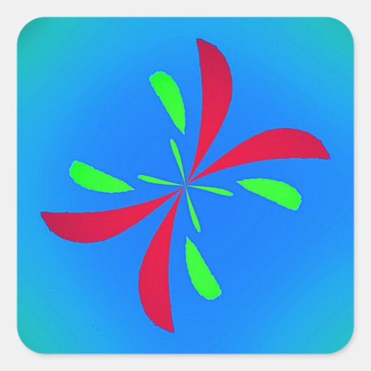 Retro Butterfly  Vierkante Sticker (Voorkant)