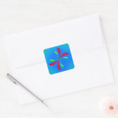 Retro Butterfly  Vierkante Sticker (Envelop)
