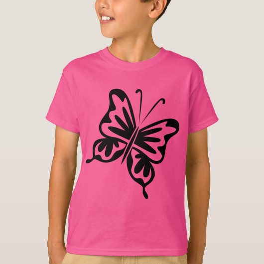 Retro Butterfly - zwart T-shirt (Voorkant)