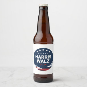 Retro Button Verkiezing voor Democraten Harris Wal Bier Etiket