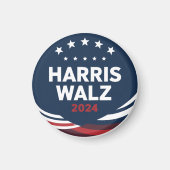 Retro Button voor Democraten Harris Waltz Magneet (Voorkant)