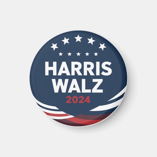 Retro Button voor Democraten Harris Waltz Magneet (Voorkant)