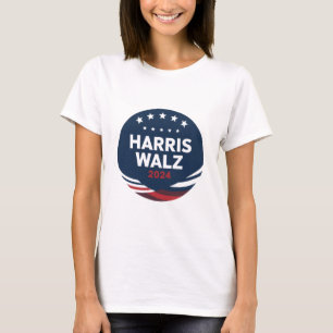 Retro Button voor Democraten Harris Waltz T-shirt