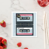 Retro C Audiotape 50ste verjaardag Party Paper N Servet (Insitu)