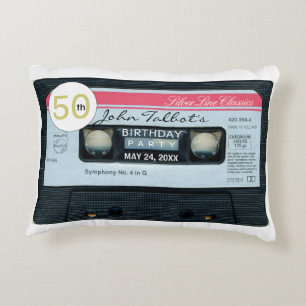 Retro C Audiotape Cassette 50th Birthday A Pillow Accent Kussen