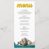 Retro Cabo Bruiloft Receptie Diner Menu (Voorkant)