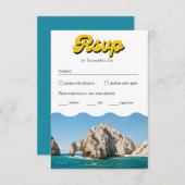 Retro Cabo Bruiloft Traditionele RSVP Maaltijd Opt Informatiekaartje (Voorkant / Achterkant)