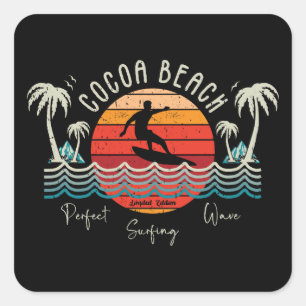 Retro Cacao Beach Vierkante Sticker