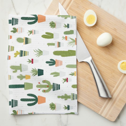 Retro Cactus keukenhanddoek (Quarter Fold)