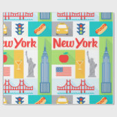retro - cadeaupapier uit de nieuwe york - stad (Vlak)