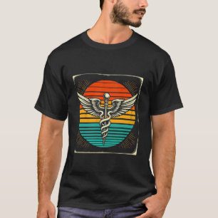 Retro Caduceus Dokter Medische Verpleegkunde Genee T-shirt