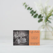 Retro cafe koffiewinkel  stijlvol visitekaartje (Staand voorkant)