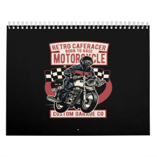 retro cafe racer , geboren in race motor kalender
