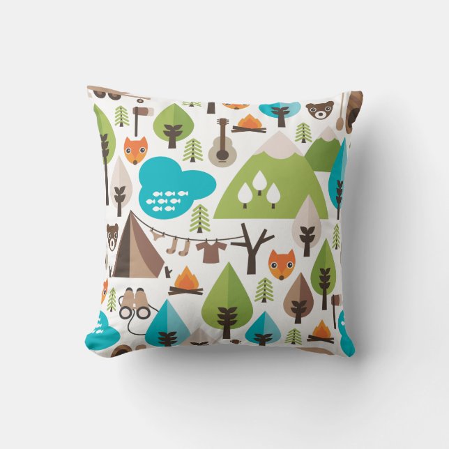 Rétro caisse mignonne de coussin de motif de faune (Recto)