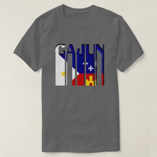Retro Cajun Acadiana Flag Louisiana Tee Shirt (Design voorkant)