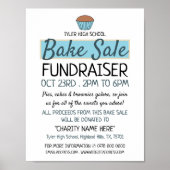 Retro Cake Design, Charity Bake Sale Event Advert Poster (Voorkant)