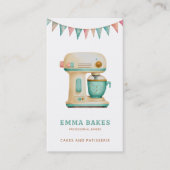 Retro Cake Mixer Bakkerij Gebak Chef Visitekaartje (Voorkant)