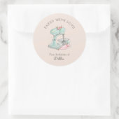 Retro Cake mixer Roze Ronde Sticker (Tas)