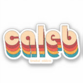 Retro Caleb Naam Sticker (Voorkant)