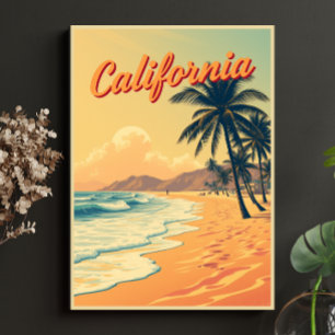  Retro California Beach Reizen Poster
