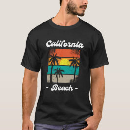 Retro California Beach Sunset Art T-shirt