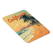 Retro California Beach Travel Kaart Magneet (Rechterzijde)