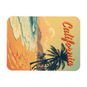 Retro California Beach Travel Kaart Magneet (Horizontaal)