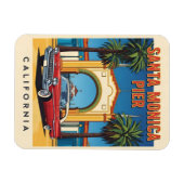 Retro California Dream Santa Monica Pier Magneet (Horizontaal)