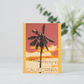 Retro California  Palm Tree Briefkaart (Staand voorkant)