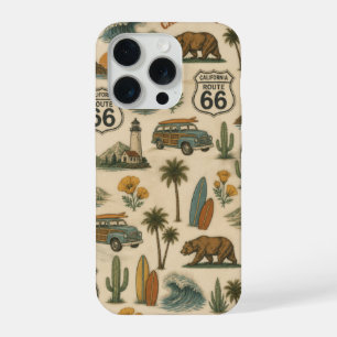 Retro California Route 66 Kustontsnapping iPhone 15 Pro Hoesje