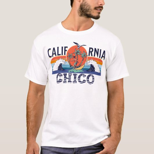 Retro California Surf  Beach Chico T-shirt (Voorkant)