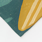 Retro California Surfer Blue Coastal Surfing Print Fleece Deken (Hoek)