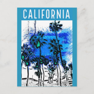 Retro California Vintage Travel Poster Briefkaart