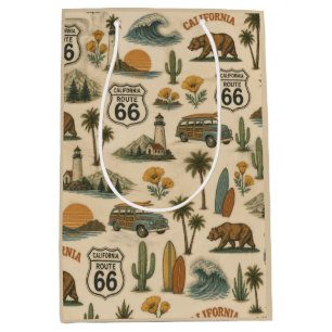 Retro Californië Route 66 Strand Bliss Medium Cadeauzakje