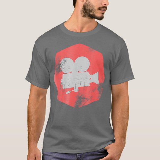 Retro  Camera Director Director Editor Filmmaker T-shirt (Voorkant)