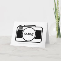 Retro camera met glimlachtekst voor verjaardag