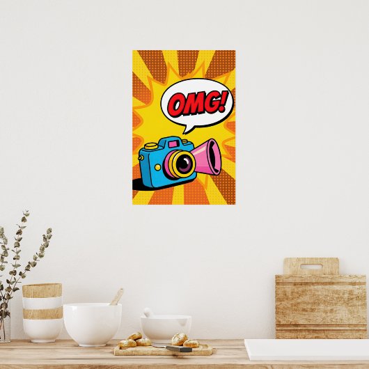Retro Camera Pop Art Poster (Keuken)