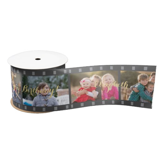 Retro Camera Reel Aangepaste Foto Verjaardag Gift  Lint (Spoel)