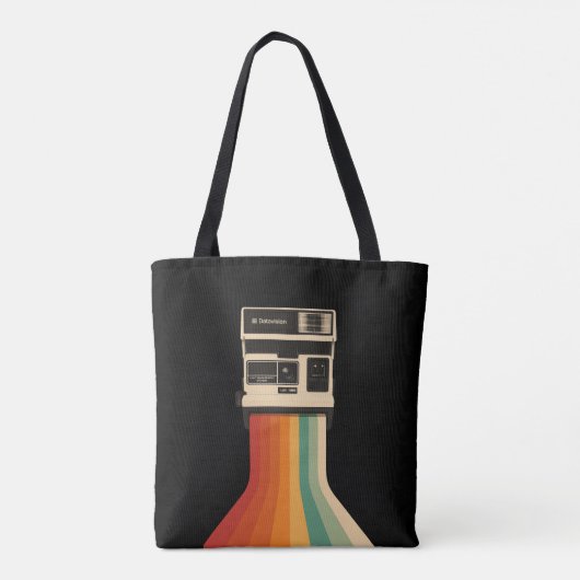 Retro Camera with Rainbow Print Draagtas (Achterkant)
