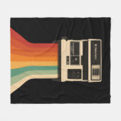 Retro Camera with Rainbow Print Fleece Deken (Voorkant (Horizontaal))