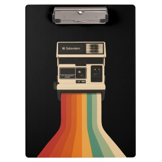Retro Camera with Rainbow Print Klembord (Voorkant)
