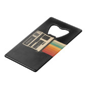 Retro Camera with Rainbow Print Kredietkaart Flessenopener (Achterkant Gekanteld)