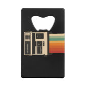 Retro Camera with Rainbow Print Kredietkaart Flessenopener (Achterkant)