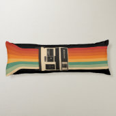 Retro Camera with Rainbow Print Lichaamskussen (Achterkant)