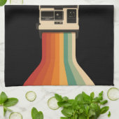 Retro Camera with Rainbow Print Theedoek (Gevouwen)