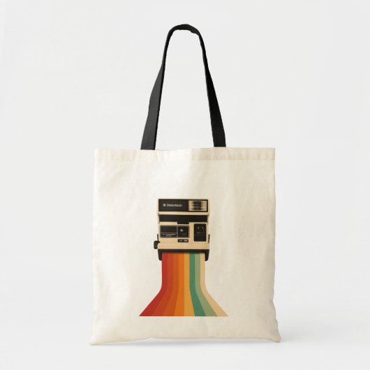Retro Camera with Rainbow Print Tote Bag (Voorkant)